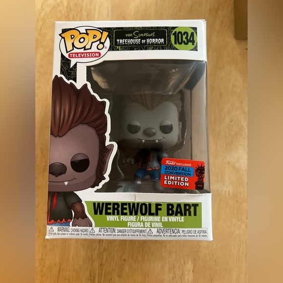 Funko Pop The Simpsons Treehouse of Horror,Werewolf Bart,Vinyl Figure,1034,New - Picture 1 of 6